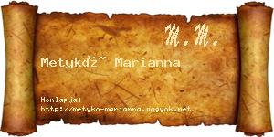 Metykó Marianna névjegykártya